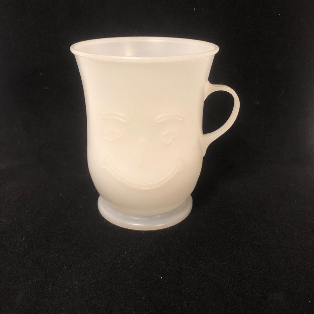 Vtg Y2K Kool-Aid Man Smiling 4 inch Plastic‎ Cup Only Replacement White Clear